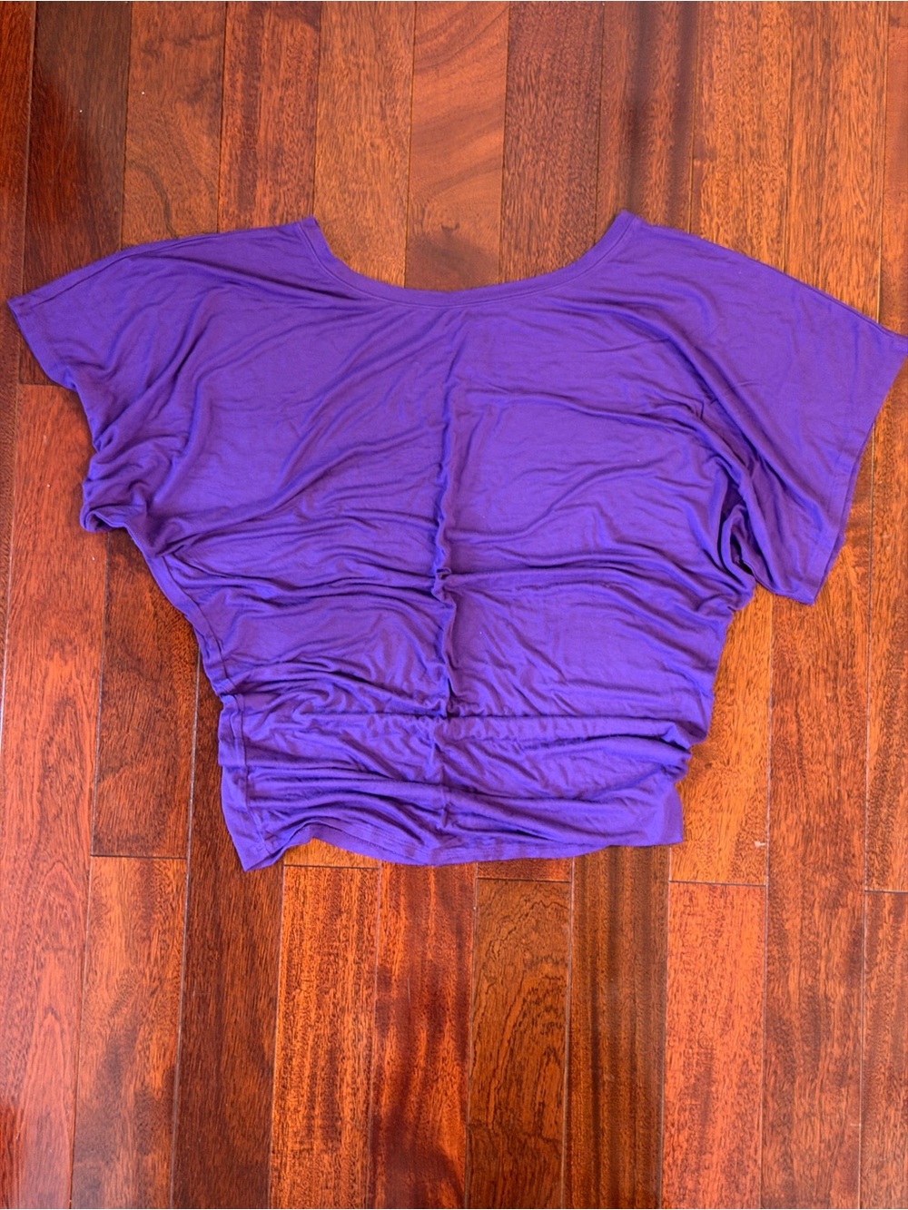 B2G1 FREE Lock & Love Purple Ruched Side Scoop Neck Tunic Top Women’s Large